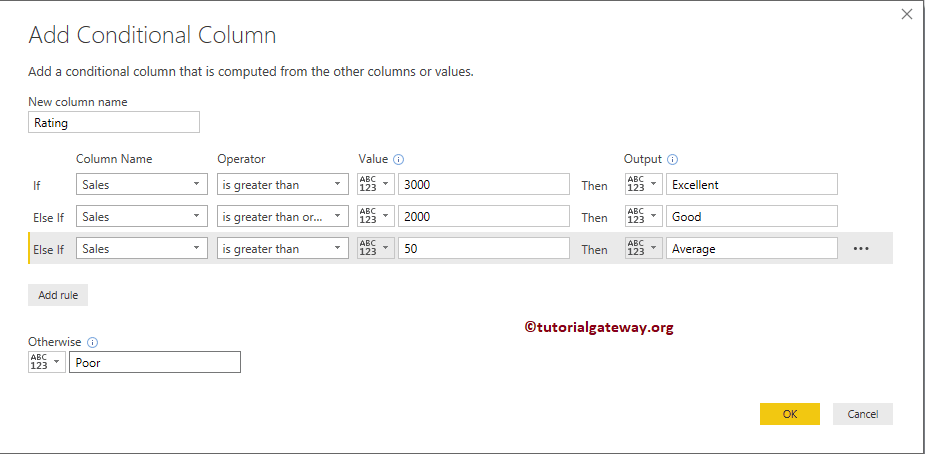 Agregar columna condicional en Power BI 8