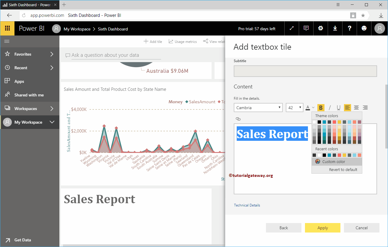 how to add dashboard title in power bi desktop