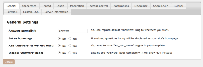 Configuración de CM Answers