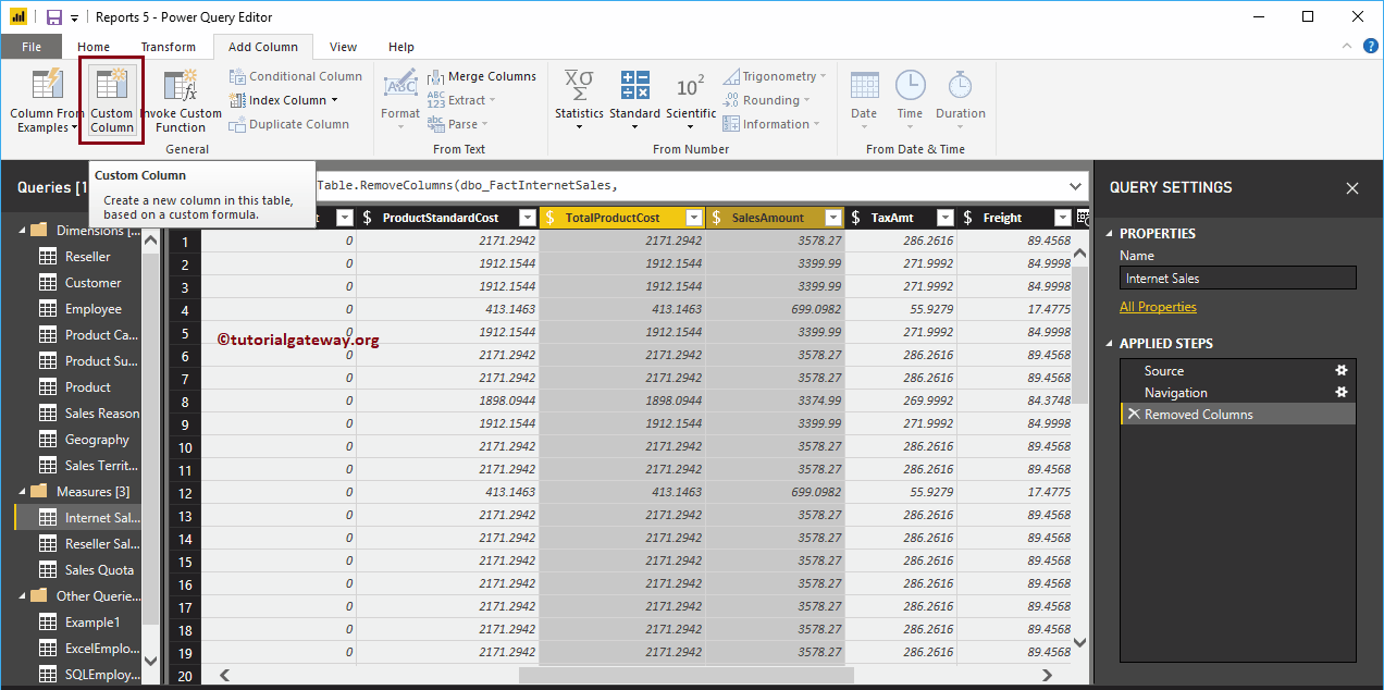 </noscript>Créer une colonne personnalisée dans Power BI