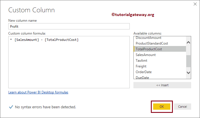 Erstellen Sie eine benutzerdefinierte Spalte in Power-Bi-5-8776552