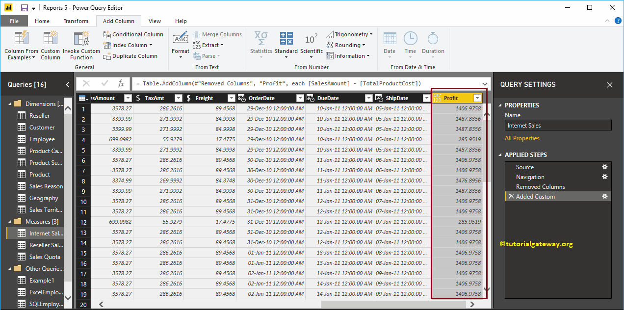 Crear una columna personalizada en Power BI 6