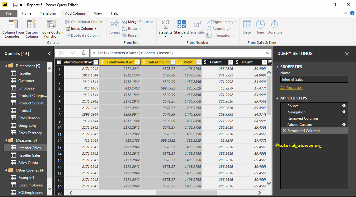 Crear una columna personalizada en Power BI 7