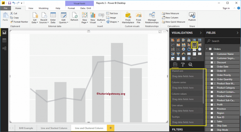 Clustered column and line chart in Power BI - R Marketing Digital