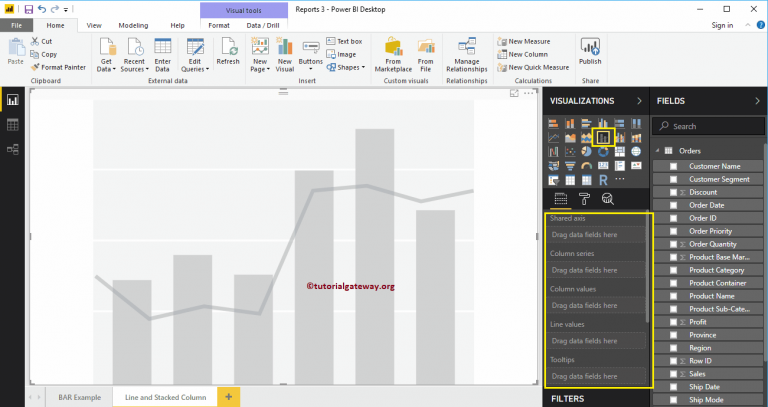 Gráfico De Líneas Y Columnas Apiladas En Power BI - R Marketing Digital