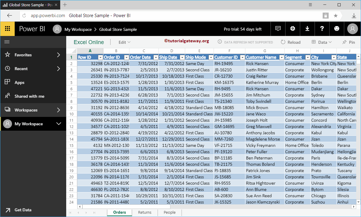 Anclar libros de trabajo al panel de Power BI 3