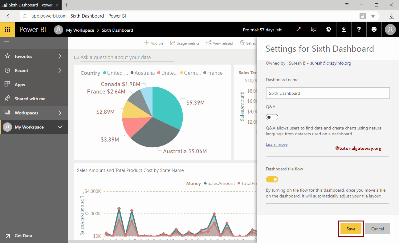 Configuración del panel de Power BI 4