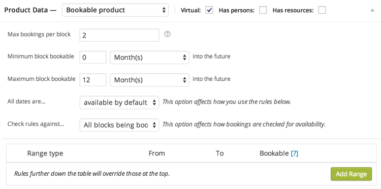 Complemento de reservas de WooCommerce