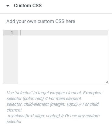 Cómo usar el selector en la pestaña CSS personalizada