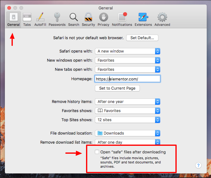 Descarga Elementor con Safari en Mac