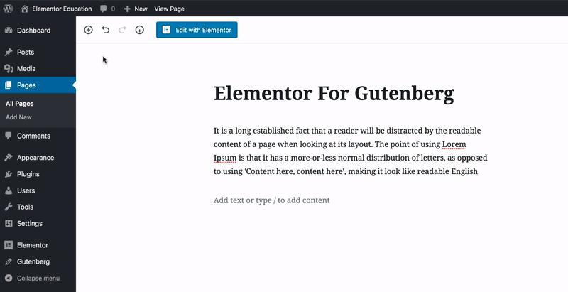 Bloques Elementor para Gutenberg