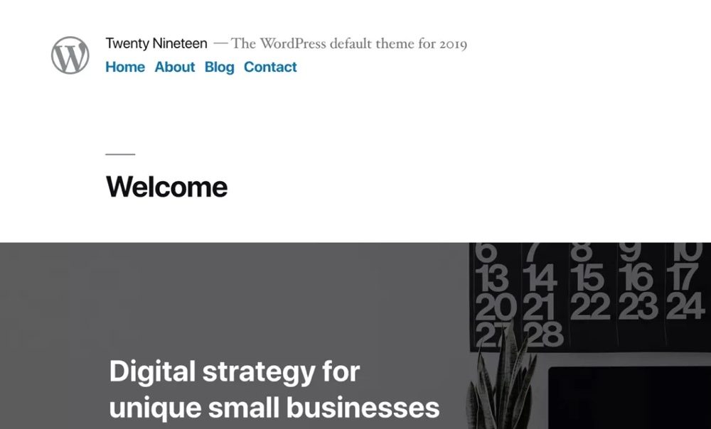 Twenty Nineteen - Los mejores temas de WordPress de Gutenberg