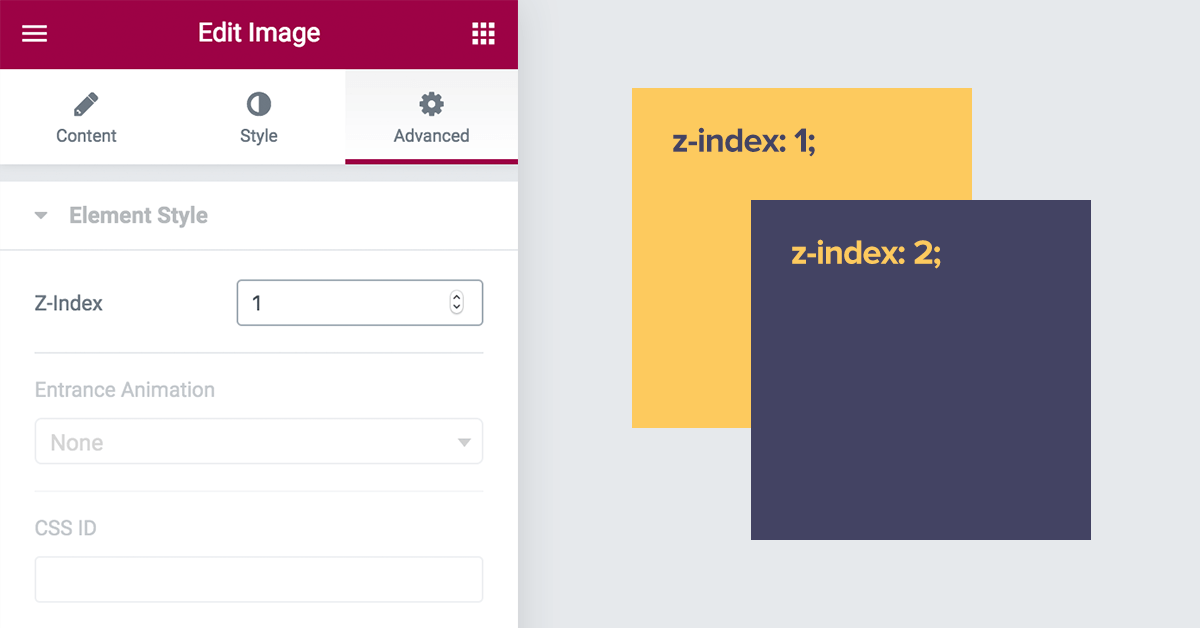 Cómo usar el índice Z en Elementor