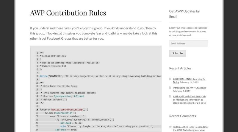 AWP Contribution Rules