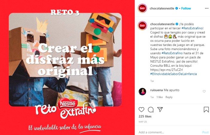 Ejemplo caption Instagram Nestlé