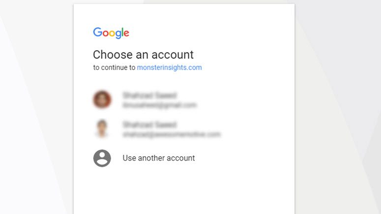 choose a google account for analytics