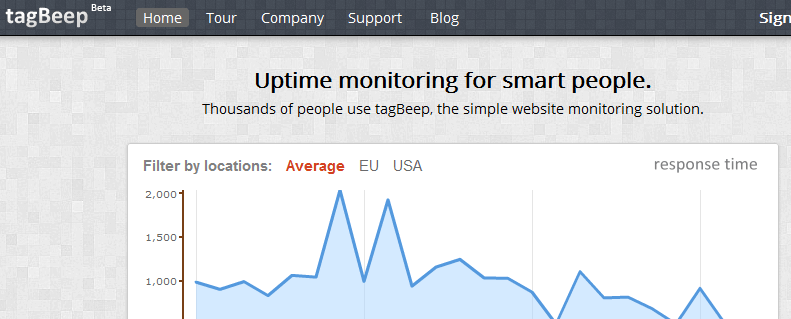 tagbeep free services to monitor a website