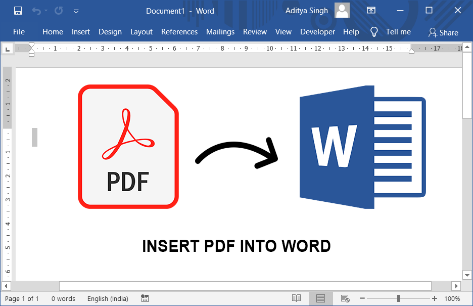 </noscript>✅ So fügen Sie ein PDF in ein Word-Dokument ein