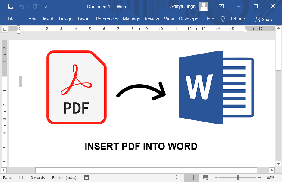 1Wie man ein PDF in ein Word-Dokument-8163924 einfügt