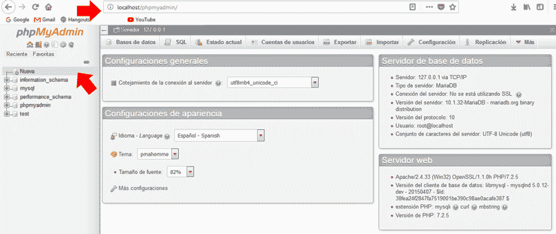 3. We create a new database