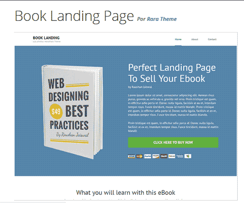 Book landing page