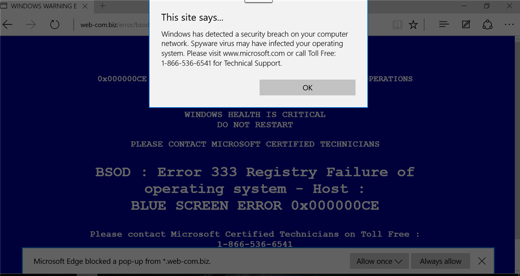 </noscript>✅ Error de pantalla azul en Microsoft Edge