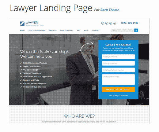 Anwalt Landing Page