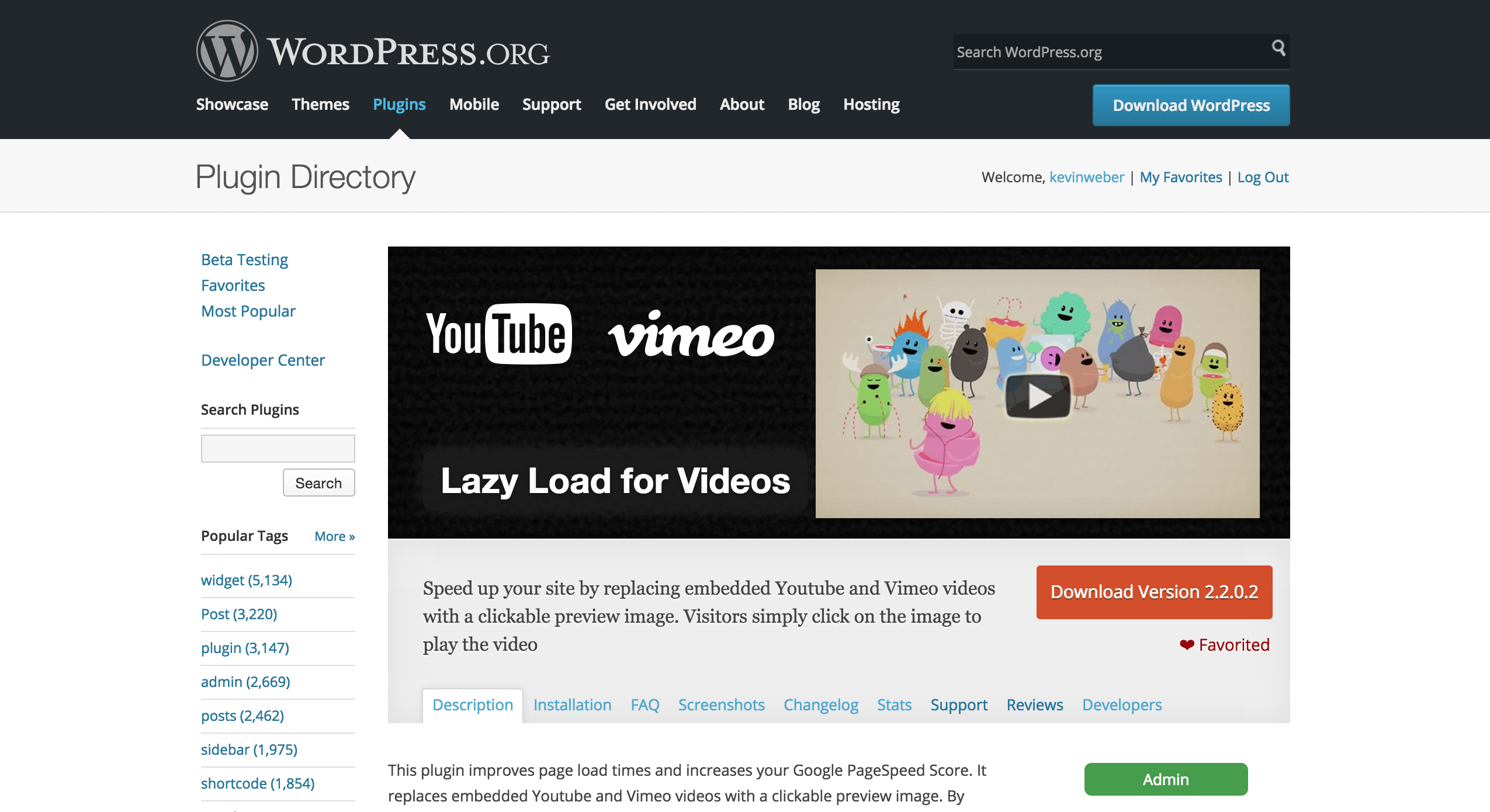 Lazy Load für Videos WordPress Plugin