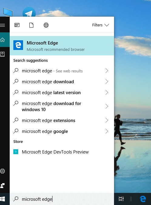open-microsoft-edge-by-searching-on-search-bar-9023674
