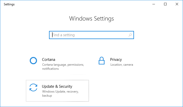 Drücken Sie die Windows-Taste, um die Einstellungen zu öffnen und dann auf das Update-Sicherheitssymbol 42-1602506 zu klicken