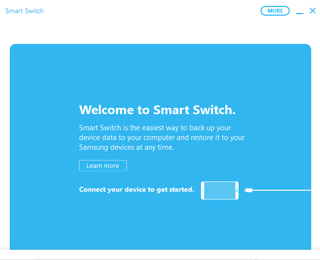 Der Willkommens-Smart-Switch-Bildschirm wird 2113376 angezeigt