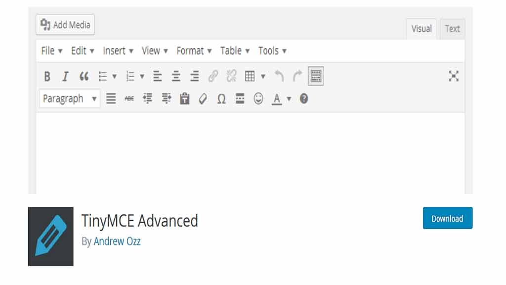 TinyMCE Advanced text editor 