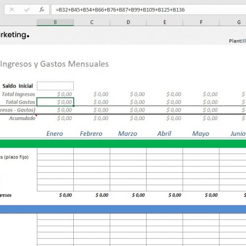 Ingresos Y Gastos ️ Plantillas De Excel R Marketing Digital 4493