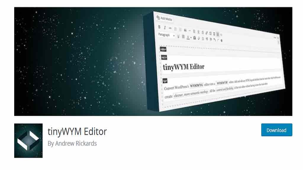 tinyWYM Editor text editor 