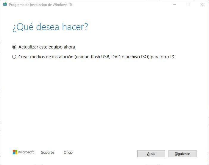 Actualice la computadora a Windows 10