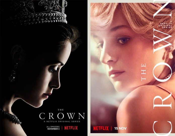 Los carteles de la temporada 1 y la temporada 4 de The Crown