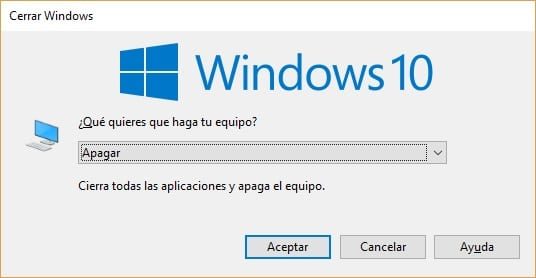 Apague Windows 10