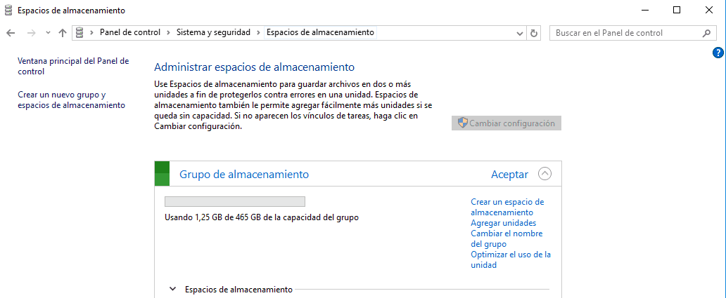 espacios de almacenamiento