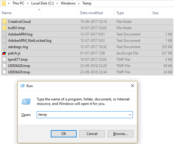 Eliminar el archivo temporal en la carpeta temporal de Windows