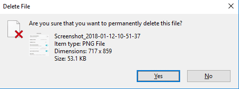 Eliminar archivo de forma permanente