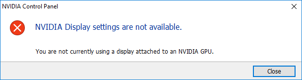 Corregir el error de configuración de pantalla NVIDIA no está disponible