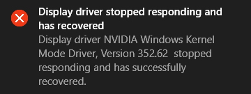 El controlador del modo Kernel de Nvidia ha dejado de responder [SOLVED]