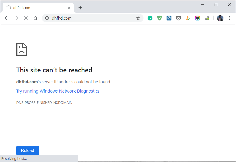 Solucionar el error No se puede acceder a este sitio en Google Chrome
