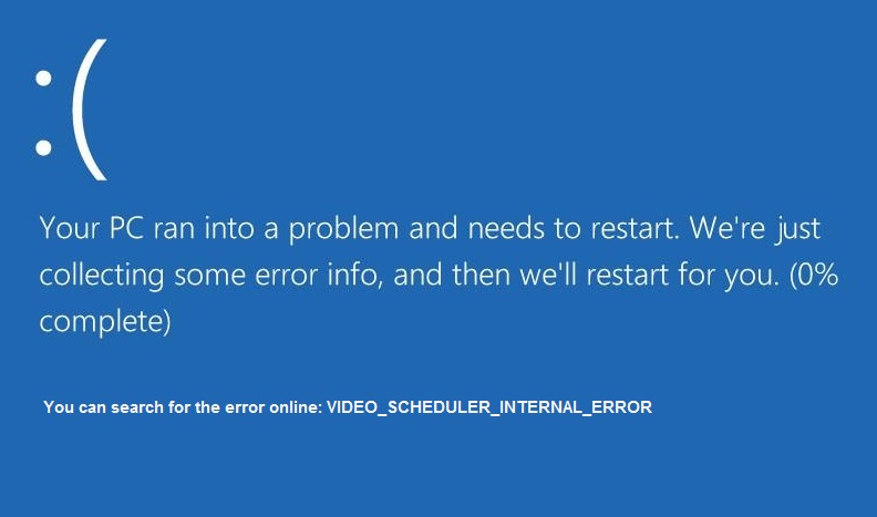 Solucionar el error interno del programador de video