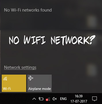 </noscript>Reparar la red WiFi que no aparece en Windows 10