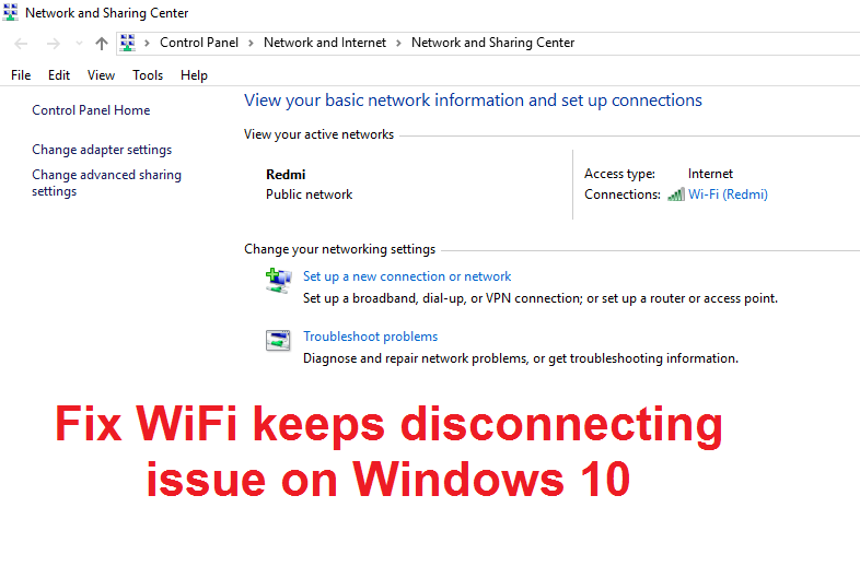 Fix WiFi sigue desconectando en Windows 10