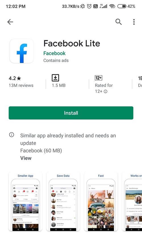 Installieren Sie die neueste Version von Facebook-Lite-App-7220932