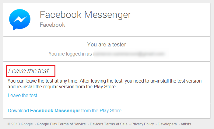leave facebook beta testing