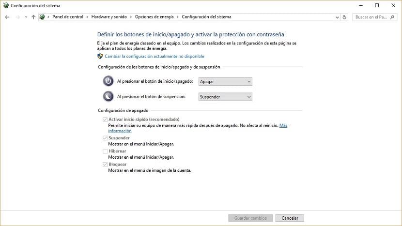 Imagen de las opciones de energía de Windows 10