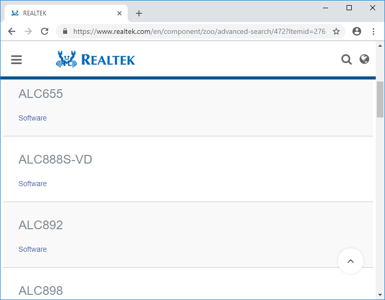 Abra su navegador web favorito y luego vaya a la página de descarga del controlador Realtek